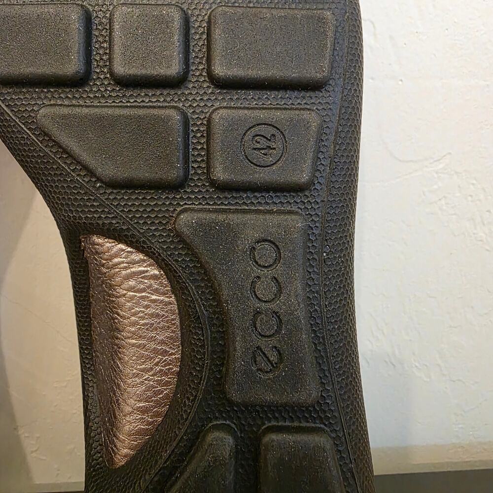 ECCO Metallic Leather Sport Sandals Women’s EU 42 Toggle Lace Comfort Shoes - Picture 3 of 12